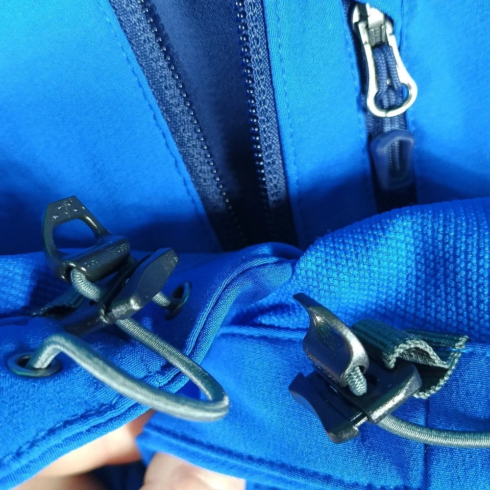 Marmot M3 Tempo Softshell Jacket Men Large Blue Black Full Zip Hiking Outdoor